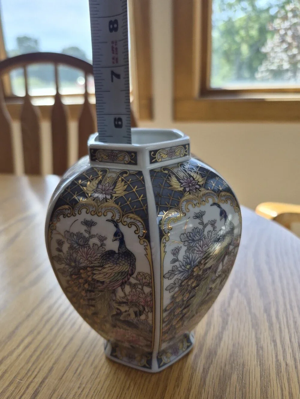 Vintage Toyo Japan Ginger Jar Hexagonal Porcelain